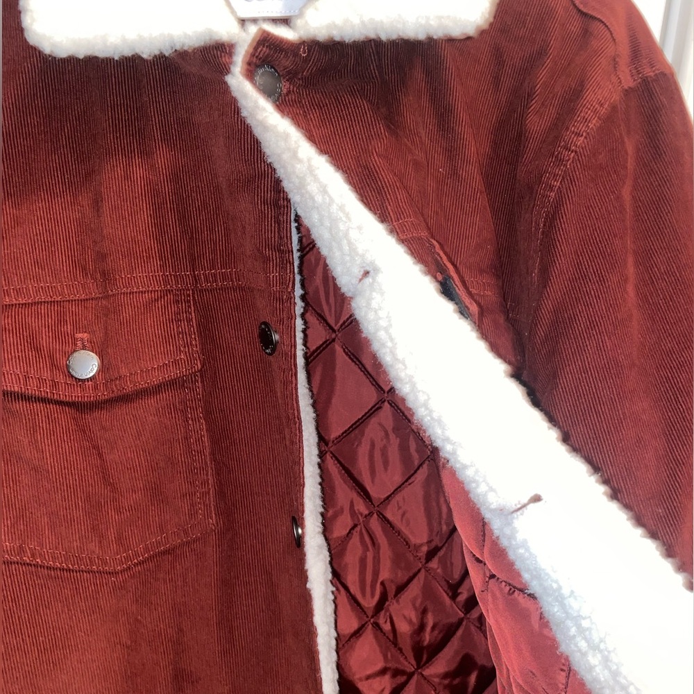 Rust Colored Calvin Klein Wool/ Corduroy button jacket - Picture 3 of 3